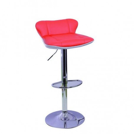 SGABELLO IN ABS CON SEDUTA IN SIMILPELLE CON POGGIAPIEDI COLORE ROSSO