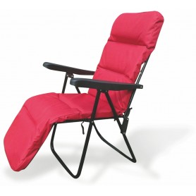 SEDIA SDRAIO ROSSA CON POGGIAGAMBE