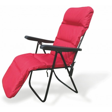 SEDIA SDRAIO ROSSA CON POGGIAGAMBE