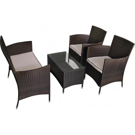 SET PENELOPE - POLTRONE CON TAVOLINO IN RATTAN