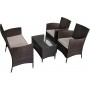 SET PENELOPE - POLTRONE CON TAVOLINO IN RATTAN