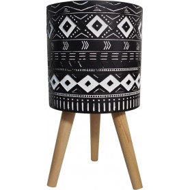 VASO IN MAGNESIO CON SUPPORTO IN LEGNO