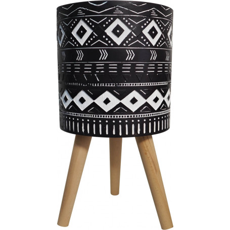 VASO IN MAGNESIO CON SUPPORTO IN LEGNO